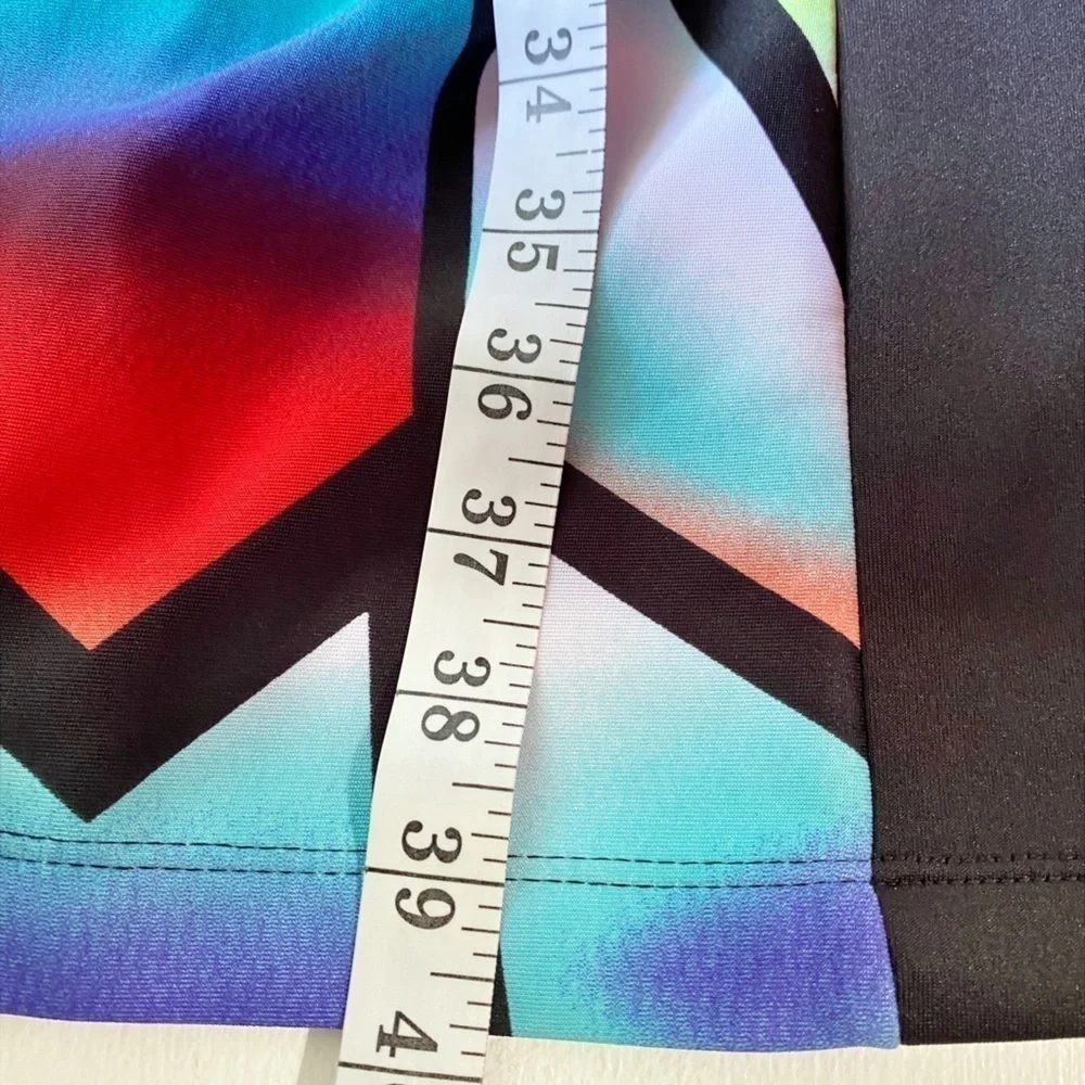 Bisou Bisou Black with Colorful Geometric BodyCon Midi Sleveless Dress - Picture 13 of 14